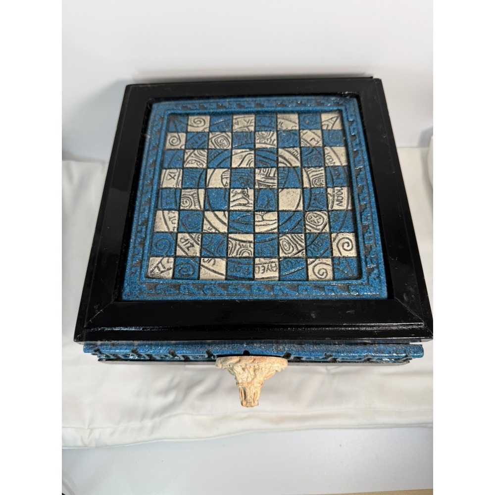 Vintage Mayan Aztec Calendar-Themed Chess Set Read